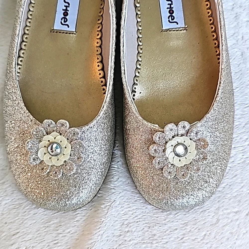 RACHEL SHOES | Toddler Girl's Glitter Gold Sparkle Formal Shoes